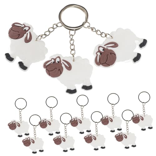 ZUNOXAZ 12 Stück Schlüssel anhänger für Schafe Tierfarm Tierischer Schlüsselanhänger Cartoon Schlüsselanhänger modischer Schlüsselanhänger Schaf-Taschen-Anhänger Zinklegierung von ZUNOXAZ