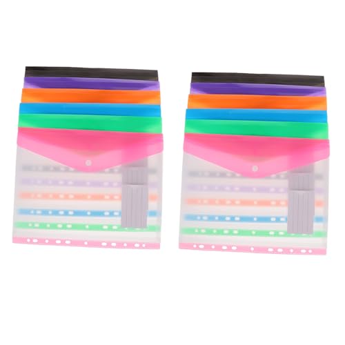 ZUNOXAZ 12 Stück Teiliges Binder Pockets mit Löchern Halbtransparente Mehrfarbige Dokumentenhüllen Grün Blau Schwarz Orange Langlebige Dateiordner für Büroorganisation und ZUNOXAZ 12 Stück Teiliges Binder Pockets mit Löchern Halbtransparente Mehrfarbige Dokumentenhüllen Grün Blau Schwarz Orange Langlebige Dateiordner für Büroorganisation und von ZUNOXAZ