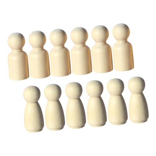 ZUNOXAZ 12 Stück Teiliges DIY Mini Holzpuppen Bemalbare Holzfiguren für Puppenhaus Glatte Oberfläche Kinderfreundlich als Kreative Bastelaccessoires und Dekorative Miniaturfiguren von ZUNOXAZ