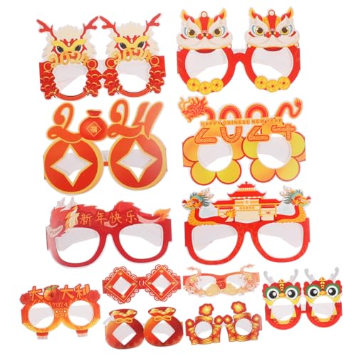 ZUNOXAZ 12 Stück Teiliges Dragon Party Papierbrillen Chinesisches Neujahrsfest Leichtgewichtige Partybrillen mit Festlichen Schriftzeichen Für Erwachsene Feierdekoration ZUNOXAZ 12 Stück Teiliges Dragon Party Papierbrillen Chinesisches Neujahrsfest Leichtgewichtige Partybrillen mit Festlichen Schriftzeichen Für Erwachsene Feierdekoration von ZUNOXAZ