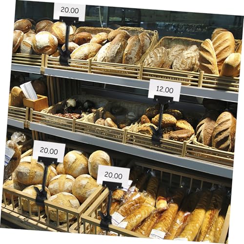 ZUNOXAZ 12 Stück Teiliges Drehbarer Preisschildhalter aus Schwarzem Kunststoff Vielseitiger Merchandise clip für Runde Stangen für Supermarkt Einzelhandel und Obstladen zur Flexiblen von ZUNOXAZ