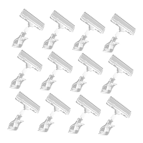 ZUNOXAZ 12Stücke Preisschild Clips Drehbare Kunststoffschildhalter für Einzelhandelsgeschäfte für Menüs Nummernkarten und Werbezwecke Leicht und Einfach zu Installieren von ZUNOXAZ