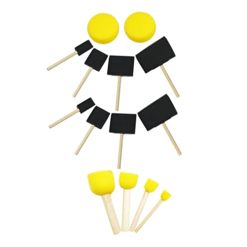 ZUNOXAZ 15 Stück Teiliges Schwamm Pinsel Runde Malpinsel mit Holzgriff Waschbar Gleichmäßige Farbabgabe Gelbe und Schwarze Schwämme für Acrylmalerei DIY Kunst Bastelprojekte ZUNOXAZ 15 Stück Teiliges Schwamm Pinsel Runde Malpinsel mit Holzgriff Waschbar Gleichmäßige Farbabgabe Gelbe und Schwarze Schwämme für Acrylmalerei DIY Kunst Bastelprojekte von ZUNOXAZ