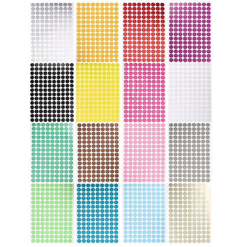 ZUNOXAZ 16 Blatt Aufkleber Selbstklebende Punktetiketten für Klassifizierung Organisation und Dekoration für Zuhause Büro und DIY Projekte von ZUNOXAZ