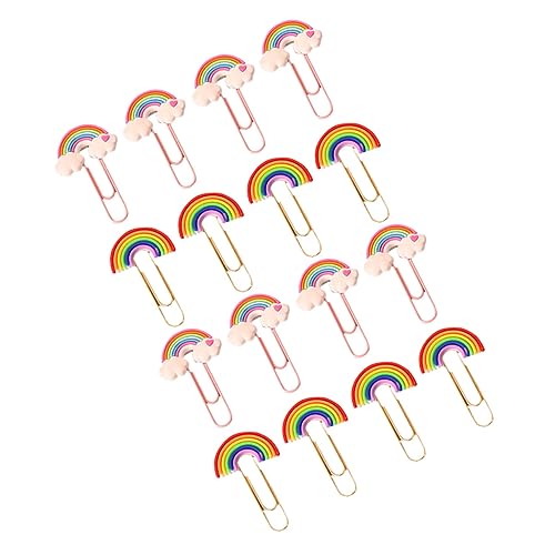 ZUNOXAZ 16 Stück Teiliges Bunte PVC Büroklammern Vielseitige Dokumentenklammern für Schule und Büro Stabil und Praktisch für Bastelarbeiten Fotos und von ZUNOXAZ