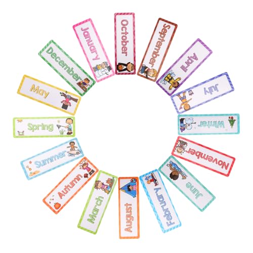 ZUNOXAZ 16 Stück Teiliges Set Englisch Monate und Jahreszeiten Lernkarten für Kindergarten und Zuhause Verbessert Sprachkenntnisse und für Unterricht ZUNOXAZ 16 Stück Teiliges Set Englisch Monate und Jahreszeiten Lernkarten für Kindergarten und Zuhause Verbessert Sprachkenntnisse und für Unterricht von ZUNOXAZ