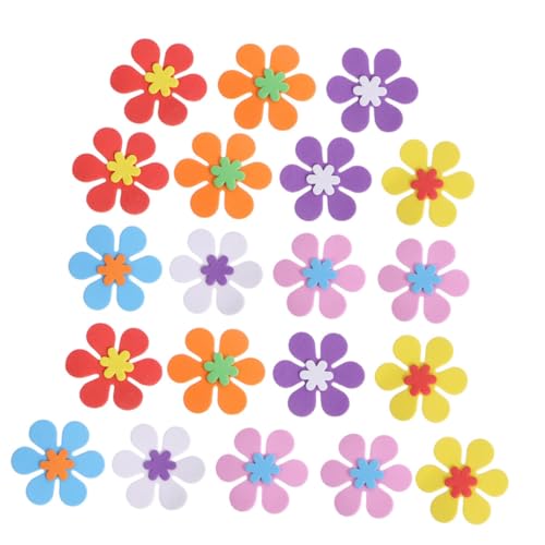 ZUNOXAZ 160 Stück Eva Schaumstoff Aufkleber Blumenform Selbstklebend Bunte Cartoon Blumen Sticker für DIY Basteln Kindergarten Dekoration Zufällige Farbe Zufällige Farbe von ZUNOXAZ