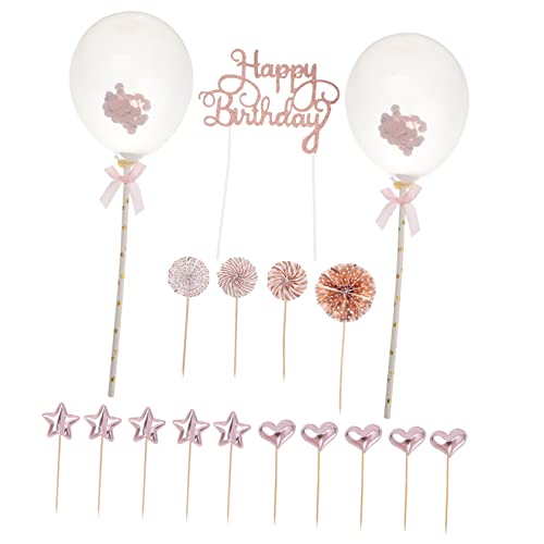 ZUNOXAZ 17 Stück Teiliges Cake Topper Roségold Dessert Geburtstagstorte Dekoration Happy Birthday Tortendeko für Geburtstagsparty und Erwachsene ZUNOXAZ 17 Stück Teiliges Cake Topper Roségold Dessert Geburtstagstorte Dekoration Happy Birthday Tortendeko für Geburtstagsparty und Erwachsene von ZUNOXAZ