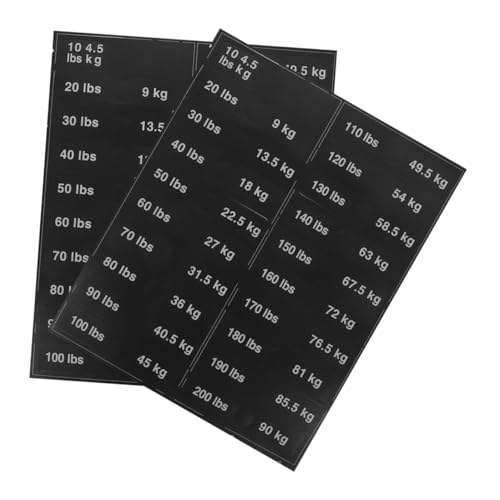 ZUNOXAZ 2 Blätter Gewichtsetikett Aufkleber für Fitnessstudio-Etiketten Sortieraufkleber Innenfitnessaufkleber Fitness-Tags Gewichtsschild-Aufkleber Klebetiketten PVC selbstklebend Schwarz ZUNOXAZ 2 Blätter Gewichtsetikett Aufkleber für Fitnessstudio-Etiketten Sortieraufkleber Innenfitnessaufkleber Fitness-Tags Gewichtsschild-Aufkleber Klebetiketten PVC selbstklebend Schwarz von ZUNOXAZ