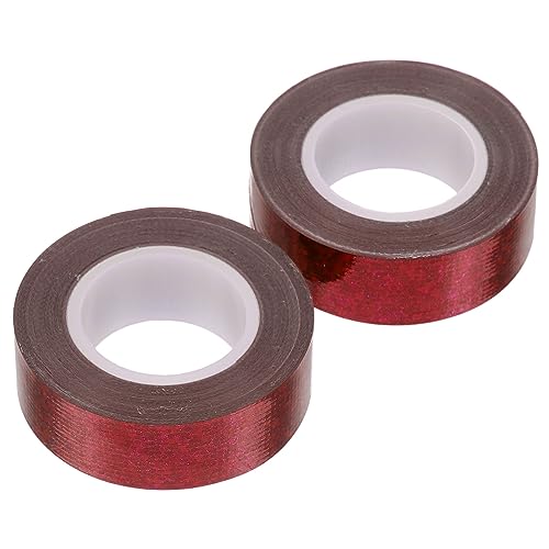 ZUNOXAZ 2 Rollen Holographisches Klebeband Selbstklebend und Praktisch für DIY Projekte Dekorative Verpackung und Büroanwendungen Rot Extrastark und Rückstandsfrei Entfernbar von ZUNOXAZ