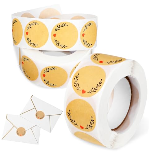 ZUNOXAZ 2 Rollen Runde Kraftetiketten mit Liebevollen Motiven für Handgemachte Backwaren Einmachgläser und Geschenkverpackungen Selbstklebende Aufkleber für Kreative Anwendungen ZUNOXAZ 2 Rollen Runde Kraftetiketten mit Liebevollen Motiven für Handgemachte Backwaren Einmachgläser und Geschenkverpackungen Selbstklebende Aufkleber für Kreative Anwendungen von ZUNOXAZ