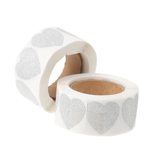 ZUNOXAZ 2 Rollen Selbstklebende Herzform Etiketten Dichtungsaufkleber für Geschenkverpackung DIY Basteln Valentinstag Umschlagverschluss Stark Haftende Label Sticker von ZUNOXAZ