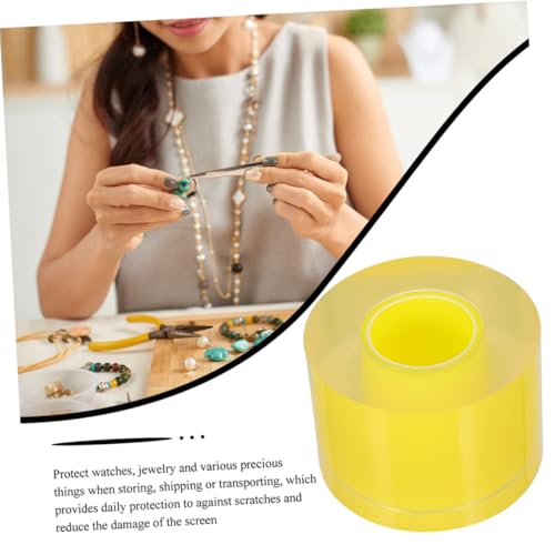 ZUNOXAZ 2 Rollen Transparente Anti aufladungs Schutzfolie für Uhren und Schmuck Selbstklebendes Pvc filmklebeband Kratzfest Staubschutz Breit Gelb ZUNOXAZ 2 Rollen Transparente Anti aufladungs Schutzfolie für Uhren und Schmuck Selbstklebendes Pvc filmklebeband Kratzfest Staubschutz Breit Gelb von ZUNOXAZ