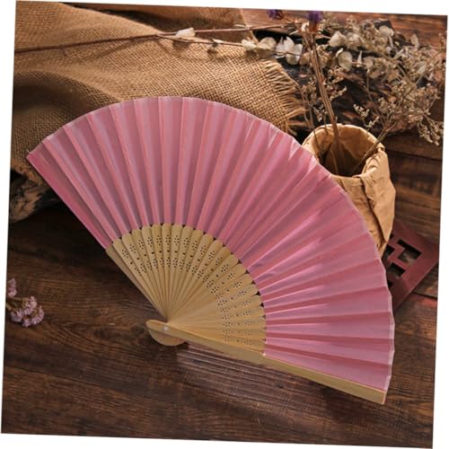 ZUNOXAZ 2 Stück Klassische Faltbare Bambusfächer mit Rosa Chinesischer Stil Handfächer für Damen Kompakt Tragbar für Sommer Party und Hochzeitsdekoration von ZUNOXAZ