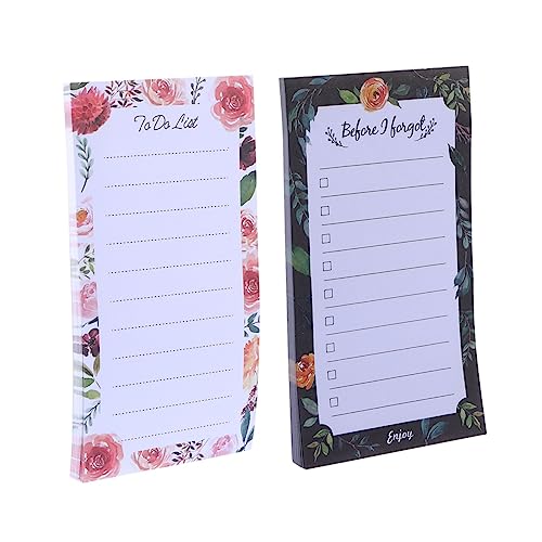 ZUNOXAZ 2 Stück Magnetische Notizblöcke Kühlschrank Notepads Sticker mit Magnet Rückseite für Memo und To Do Listen Je Block Vielseitig Verwendbar für Büro Zuhause Schule Rosa Design von ZUNOXAZ