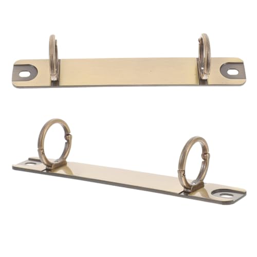 ZUNOXAZ 2 Stück Metall Loose Leaf Binder Spine Clips Bindemechanik für Notizbücher Ring Clips Abnehmbare Binder Ringe für Kreative DIY Projekte Antik von ZUNOXAZ