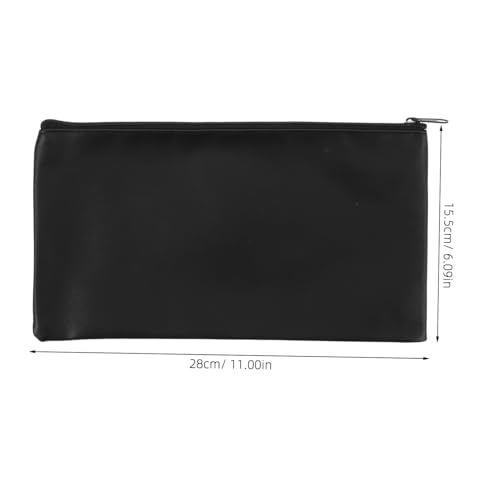 ZUNOXAZ 2 Stück PU Leder Banktaschen mit Reißverschluss Wasserdichte Geldbeutel für Bargeld und Belege Kleine Aufbewahrungstaschen für Quittungen und Dokumente Langlebig und Professionell von ZUNOXAZ