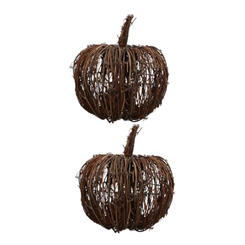ZUNOXAZ 2 Stück Teiliges Rattan Kürbis Handgefertigt Halloween und Thanksgiving Tischdeko Leicht Langlebig Wiederverwendbar Traditionelles Herbstliches Kürbisdesign für Innen und ZUNOXAZ 2 Stück Teiliges Rattan Kürbis Handgefertigt Halloween und Thanksgiving Tischdeko Leicht Langlebig Wiederverwendbar Traditionelles Herbstliches Kürbisdesign für Innen und von ZUNOXAZ