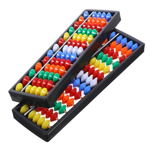 ZUNOXAZ 2 Stück Teiliges Retro Spalten Bunte Kunststoffperlen Rechenhilfe Chinesisches Lernspielzeug für Handliches Arithmetik Tool Koordination und Rechenfähigkeiten von ZUNOXAZ