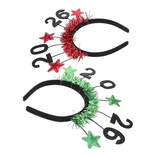 ZUNOXAZ 2 Stück Year Party Haarreifen Stern Design Festliche Leichte Kopfbedeckung für Damen und Komfortables Silvester Accessoire für Neujahrsfeiern und Countdown Partys von ZUNOXAZ