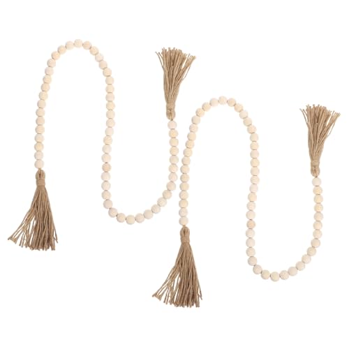 ZUNOXAZ 2 Stück schmuck aus holzperlen Bauernhaus rustikale Holzperlen Bauerntablett-Dekor hängende Ornamente aus Holz Girlande aus Holzquasten Dekorative Perlengirlande Hanfseil Beige ZUNOXAZ 2 Stück schmuck aus holzperlen Bauernhaus rustikale Holzperlen Bauerntablett-Dekor hängende Ornamente aus Holz Girlande aus Holzquasten Dekorative Perlengirlande Hanfseil Beige von ZUNOXAZ