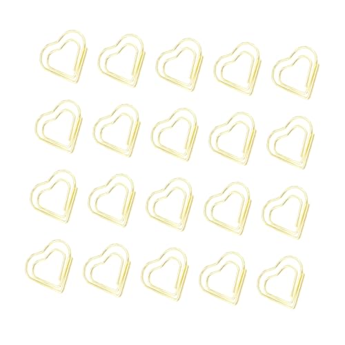 ZUNOXAZ 20 Stück Teiliges Herzförmige Metall büroklammern Kreative Lesezeichen Clips Praktische Papierhalter Für Zuhause Und Büro In Gold ZUNOXAZ 20 Stück Teiliges Herzförmige Metall büroklammern Kreative Lesezeichen Clips Praktische Papierhalter Für Zuhause Und Büro In Gold von ZUNOXAZ