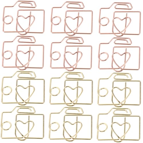 ZUNOXAZ 20 Stück Teiliges Metallklammern in Gold und Roségold Kleine Kreative Büroklammern aus Metall für Dokumente als Lesezeichen und Bastelclip Langlebig und Platzsparend ZUNOXAZ 20 Stück Teiliges Metallklammern in Gold und Roségold Kleine Kreative Büroklammern aus Metall für Dokumente als Lesezeichen und Bastelclip Langlebig und Platzsparend von ZUNOXAZ