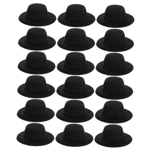 ZUNOXAZ 20 Stück Teiliges Mini Formelle Puppenhüte Schwarz aus Stoff Leicht und Dekorativ für DIY Bastelprojekte Puppenbekleidung und Haaraccessoires als für Sammler von ZUNOXAZ