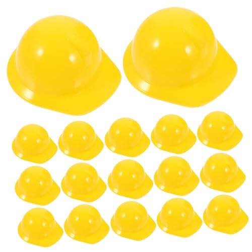 ZUNOXAZ 20 Stück Teiliges Miniatur bauhelme aus Kunststoff Dekorative Sicherheitshelme und Puppenhüte Vielseitig als Partydeko für Puppen Haustiere und Bastelprojekte Geeignet Gelb von ZUNOXAZ