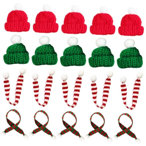 ZUNOXAZ 20 Stück Wollhutschal -Set Weihnachten für Puppenhaus-Weihnachtsdekorationen Mini-Weihnachtsschal-Bastelarbeiten wolle Miniatur-Strickmützen gestrickte Mini-Hut-Ornamente Garn ZUNOXAZ 20 Stück Wollhutschal -Set Weihnachten für Puppenhaus-Weihnachtsdekorationen Mini-Weihnachtsschal-Bastelarbeiten wolle Miniatur-Strickmützen gestrickte Mini-Hut-Ornamente Garn von ZUNOXAZ