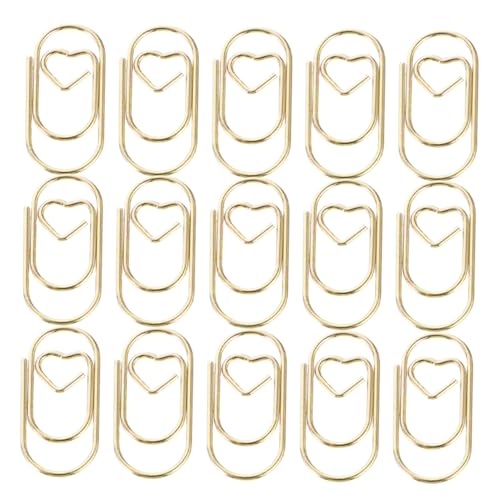 ZUNOXAZ 200 Stück Herzförmige Büroklammern aus Metall Mini Paperclips für Dokumente Lesezeichen Büroorganisation für Schule Büro und Zuhause von ZUNOXAZ