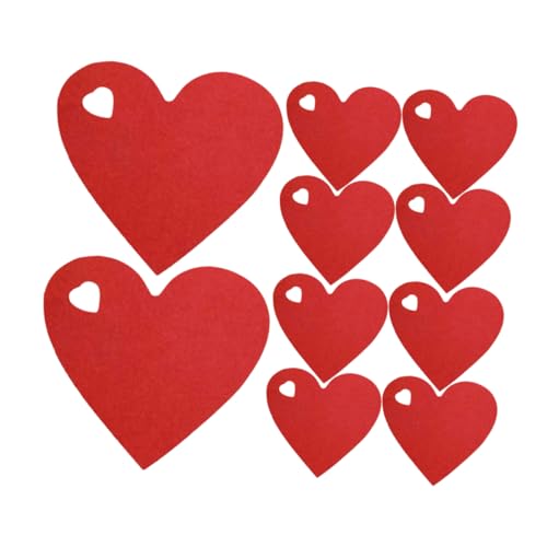 ZUNOXAZ 200 Stück Rote Liebes Herz -hanging -karte Festival- -tags Hängende Basteletiketten Dekorative Anhänger Zum Aufhängen Valentinstag-tag Herzförmige Papieranhänger Papier Rot von ZUNOXAZ