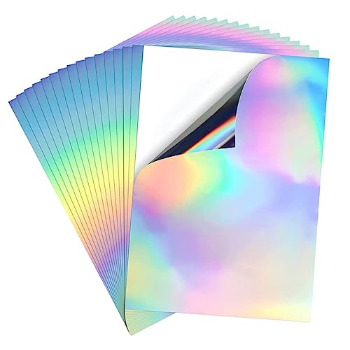 ZUNOXAZ 20Blätter Holografische Aufkleber Papieraufkleber für DIY Dekoration Vielseitig Einsetzbare Holografische Folienaufkleber für Tassen Autos von ZUNOXAZ