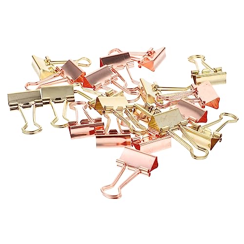 ZUNOXAZ 20Stücke Binder Clips und Roségold Dekorative Büroklammern Dokumentenfixierung für Büro Schule und Zuhause Vielseitige Anwendung von ZUNOXAZ