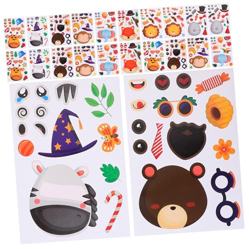 ZUNOXAZ 24 Blatt Belohnungsaufkleber Tieraufkleber Selbstklebend Cartoon Tiere Puzzle Sticker für DIY Motivation Schule Geschenk Verpackung von ZUNOXAZ