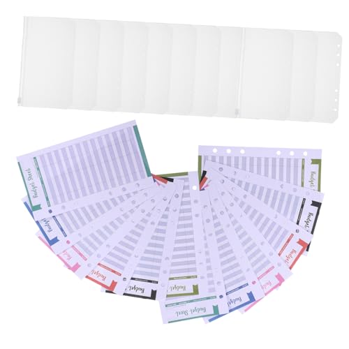 ZUNOXAZ 24 Stück Teiliges Budget Einlagen mit PVC Binder Taschen und Reißverschluss Transparente Loseblatt Umschläge für Budgetplanung und Finanzorganisation Kompatibel mit Ringordner von ZUNOXAZ