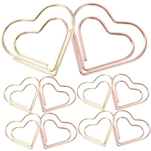 ZUNOXAZ 24 Stück Teiliges Kleine Herz Büroklammern aus Aluminiumlegierung Kreative Stabile Dokumenten und Notizclips in Gold und Roségold Vielseitig für Büro Schule und Scrapbooking von ZUNOXAZ