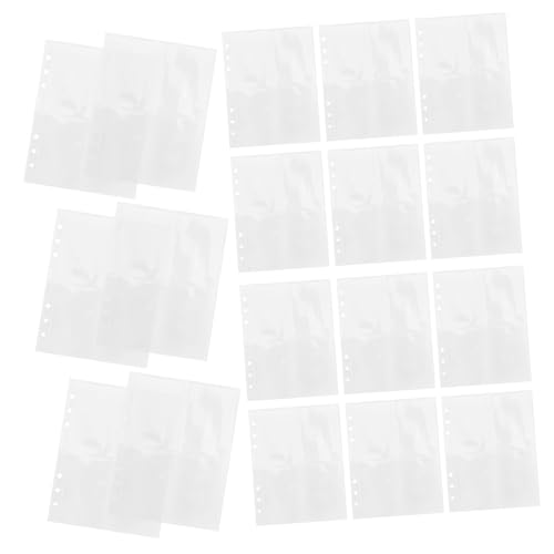 ZUNOXAZ 25 Blatt Teiliges Budget Umschläge Einsteckhüllen mit Vorgestanzten Löchern Wiederverwendbare Einlagen für Ringordner Transparente Lose Taschen für Haushaltsbuch und von ZUNOXAZ