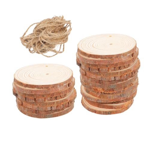 ZUNOXAZ 25 Stück Unbehandelte Runde Blanko Holzstücke mit Vorgebohrten Löchern und Schnur Bastelmaterial für Kreative Projekte und Rustikale Dekoration ZUNOXAZ 25 Stück Unbehandelte Runde Blanko Holzstücke mit Vorgebohrten Löchern und Schnur Bastelmaterial für Kreative Projekte und Rustikale Dekoration von ZUNOXAZ