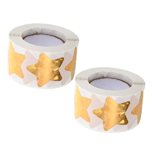 ZUNOXAZ 2Rollen Selbstklebende Sternaufkleber Glitzernde Goldsterne für Belohnungs und Geschenkaufkleber für Partys und von ZUNOXAZ