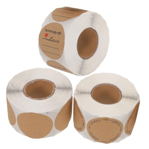 ZUNOXAZ 3 Stück Kraftpapier Aufkleber Rund Selbstklebend Hochklebend Blanko Etiketten Für Lebensmittelverpackung Geschenkverpackung Und Lagerorganisation ZUNOXAZ 3 Stück Kraftpapier Aufkleber Rund Selbstklebend Hochklebend Blanko Etiketten Für Lebensmittelverpackung Geschenkverpackung Und Lagerorganisation von ZUNOXAZ