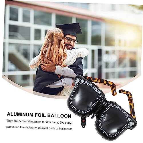 ZUNOXAZ 3 Stück Teiliges Jahre Party Deko aus Hochwertiger Aluminiumfolie Aufblasbare Retro Brillen Luftballons Sichere Disco Themen Dekoration für Musikfestival und von ZUNOXAZ