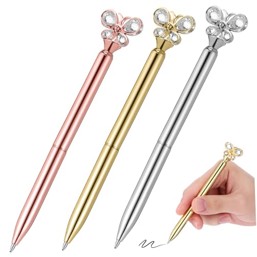 ZUNOXAZ 3 Stück Teiliges Kugelschreiber Metall Kugelschreiber mit Kristallgriff Glatt Schreibend Rutschfest Ergonomisch Geeignet für Schule Büro Zuhause in Roségold Gold Silber ZUNOXAZ 3 Stück Teiliges Kugelschreiber Metall Kugelschreiber mit Kristallgriff Glatt Schreibend Rutschfest Ergonomisch Geeignet für Schule Büro Zuhause in Roségold Gold Silber von ZUNOXAZ