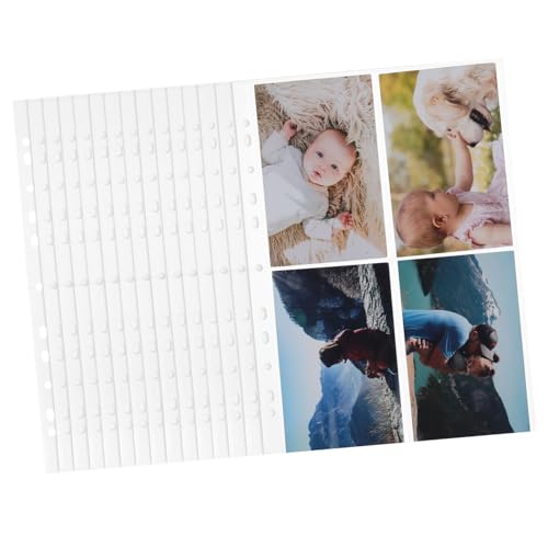 ZUNOXAZ 30 Stück Sammelkarten Hüllen Doppelseitig Fächer Kartenhüllen für Ringbuch Trading Card Binder Sleeves Baseball Card Sheets Postkarten Organizer von ZUNOXAZ