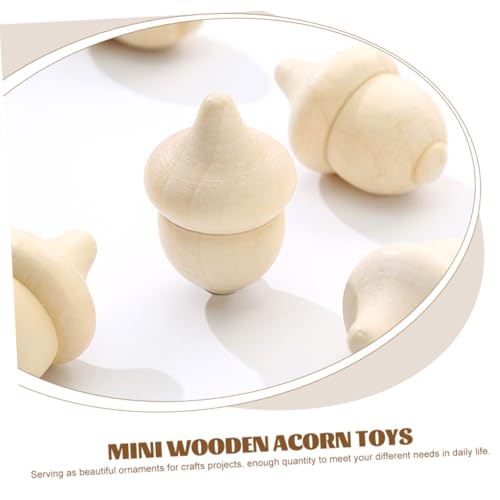 ZUNOXAZ 30 Stück Teiliges Holz Unbehandelt für DIY Bastelprojekte Kreatives Malspielzeug Naturholz Acorn Modell Holzspielzeug für Jungen Mädchen von ZUNOXAZ