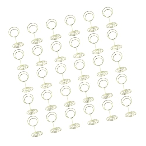 ZUNOXAZ 30 Stück Teiliges Metall Notizhalter mit Rundem Sockel Stabile Platzkartenhalter und Tischnummern clips für Hochzeit Büro und Party Hoher Memo Fotohalter in Gold von ZUNOXAZ