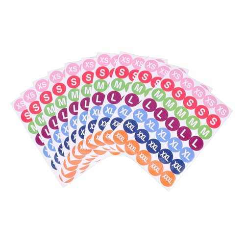ZUNOXAZ 350 Stück Bunte Runde Größenetiketten Kleidung Aufkleber Selbstklebend von Xs xxxl für T shirts Pullover Mäntel Klare Größenkennzeichnung Farbcodierte Aufkleber für Einzelhandel ZUNOXAZ 350 Stück Bunte Runde Größenetiketten Kleidung Aufkleber Selbstklebend von Xs xxxl für T shirts Pullover Mäntel Klare Größenkennzeichnung Farbcodierte Aufkleber für Einzelhandel von ZUNOXAZ