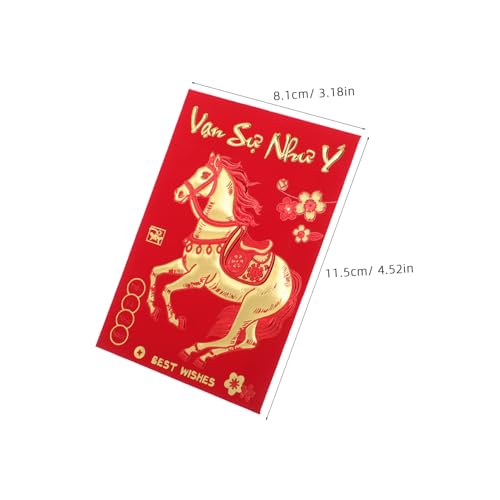 ZUNOXAZ 360 Stück Jahr Des Pferdes Rote Umschläge Kreative Lunar Year Packets mit Vietnamesischer Beschriftung für Frühlingsfest Familienfeiern und Freundschaftsaustausch von ZUNOXAZ