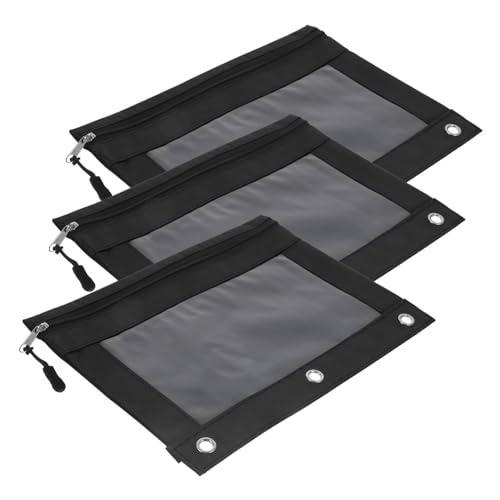 ZUNOXAZ 3Stücke Transparente Binderbeutel mit Reißverschluss Großes Volumen für Stifte Dokumente und für Büro Zuhause und Reisen Langlebiges von ZUNOXAZ