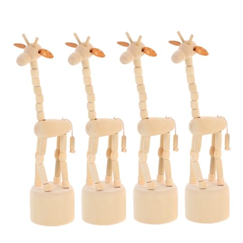 ZUNOXAZ 4 Stück Handgefertigte Holzfiguren für Tragbare Giraffe Puppen aus Naturholz für Dekoration und Reisebegleiter ZUNOXAZ 4 Stück Handgefertigte Holzfiguren für Tragbare Giraffe Puppen aus Naturholz für Dekoration und Reisebegleiter von ZUNOXAZ